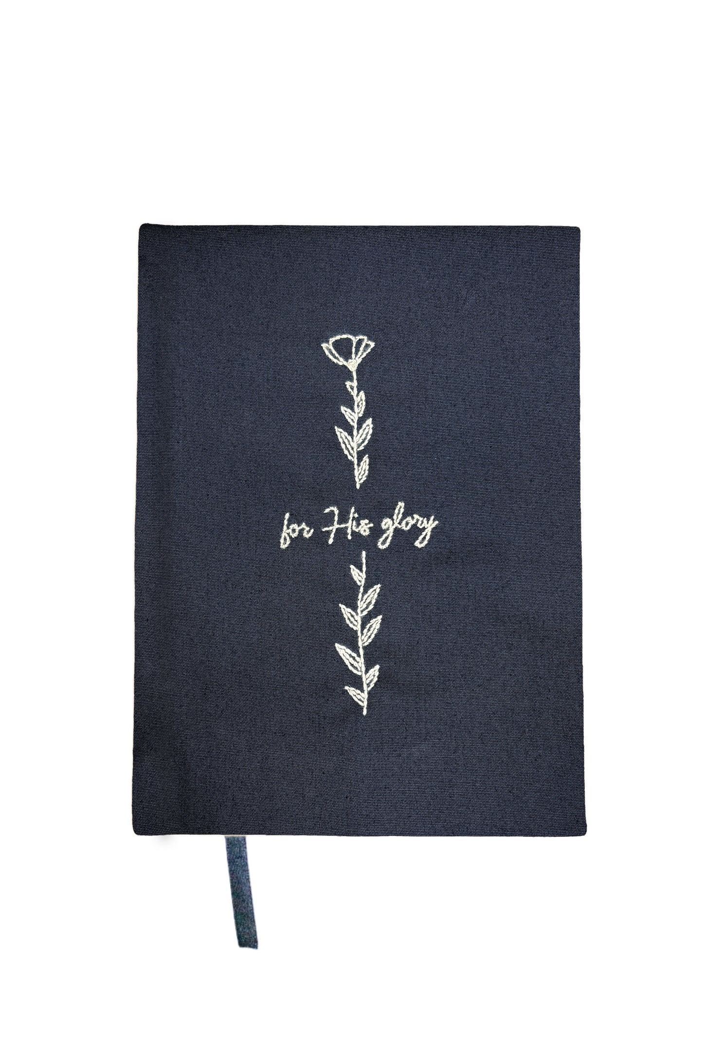 Minimalist "For His Glory" Hand-Embroidered Journal
