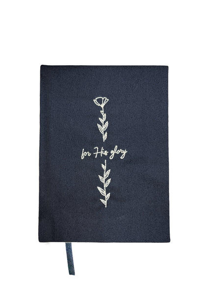 Minimalist "For His Glory" Hand-Embroidered Journal