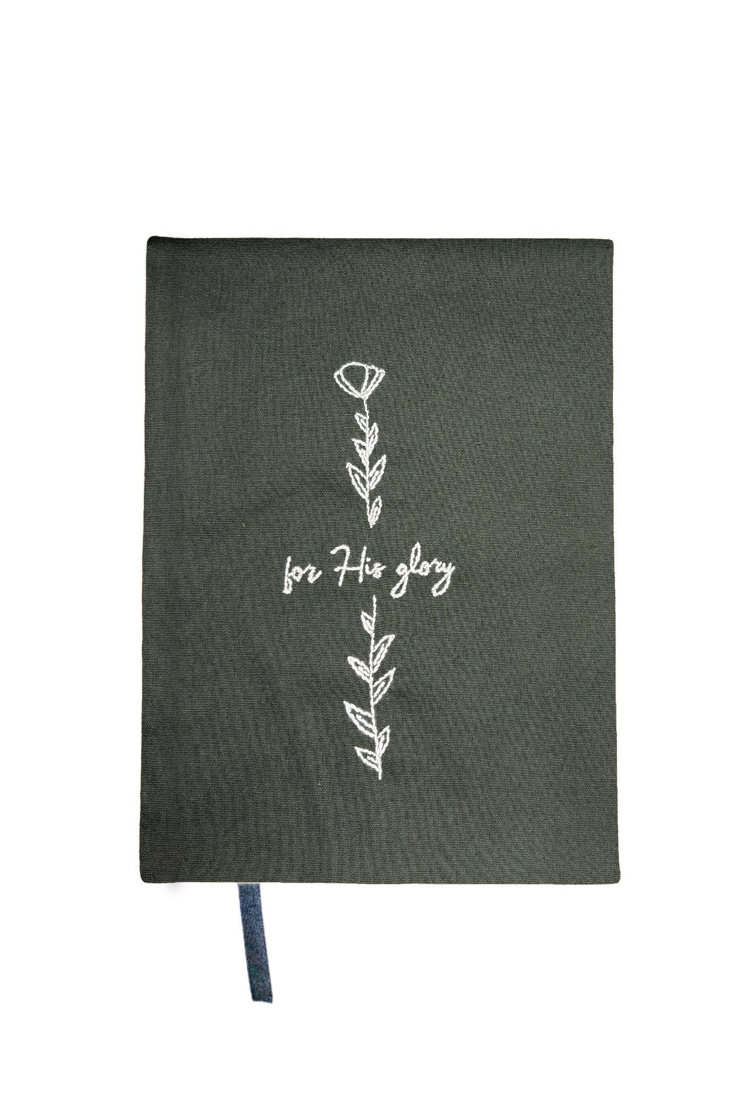 Minimalist "For His Glory" Hand-Embroidered Journal