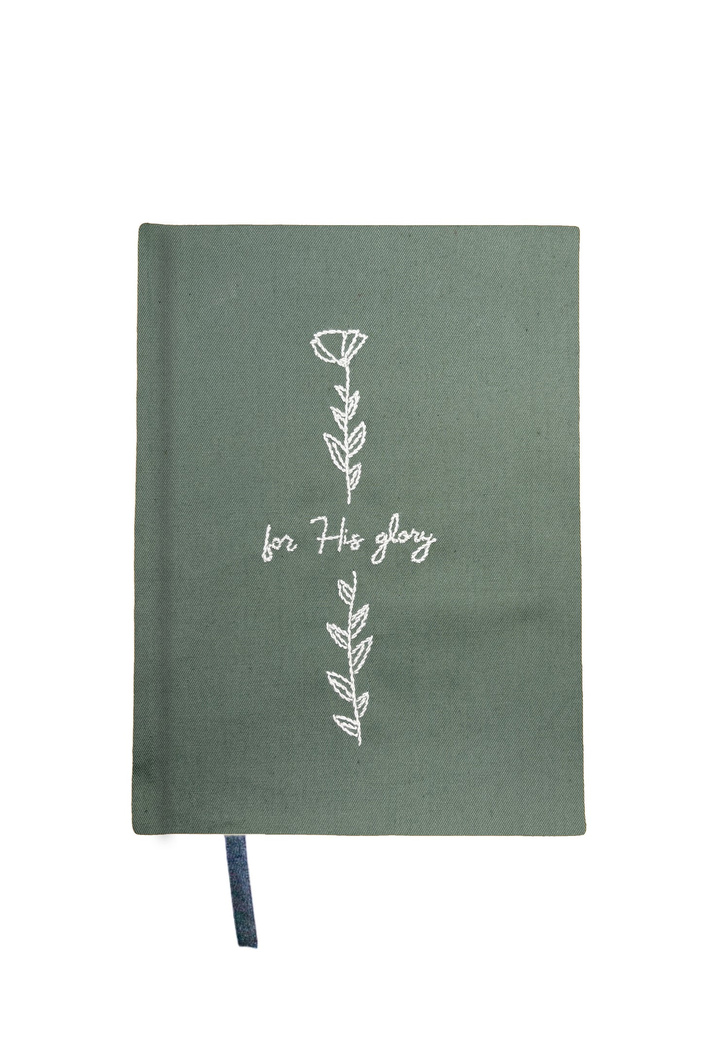 Minimalist "For His Glory" Hand-Embroidered Journal