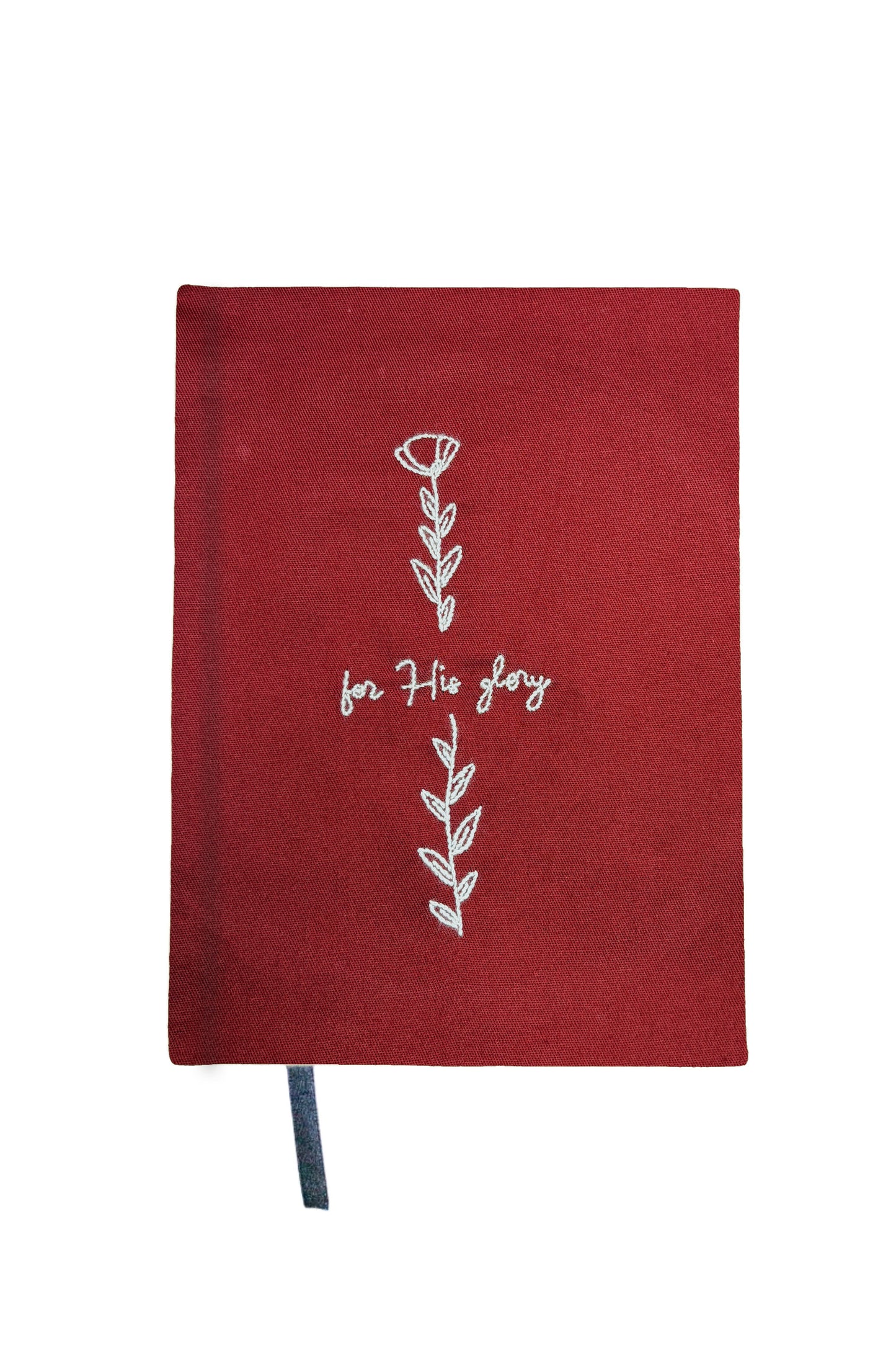 Minimalist "For His Glory" Hand-Embroidered Journal