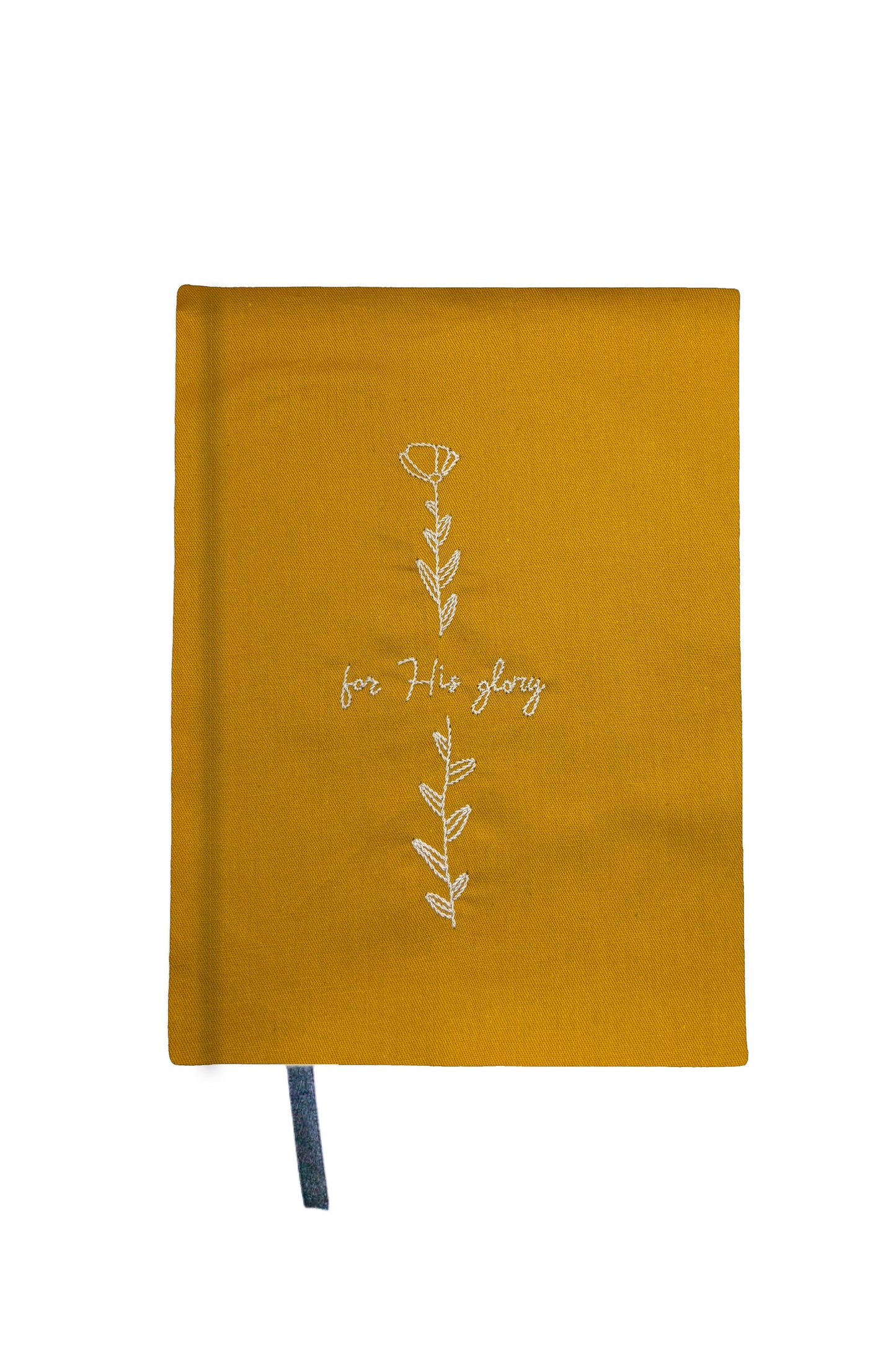 Minimalist "For His Glory" Hand-Embroidered Journal
