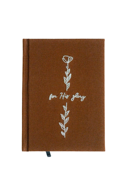 Minimalist "For His Glory" Hand-Embroidered Journal