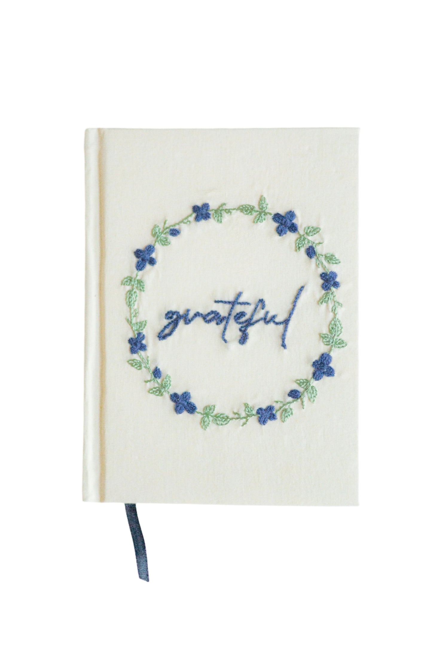 "Grateful" Hand-Embroidered Journal