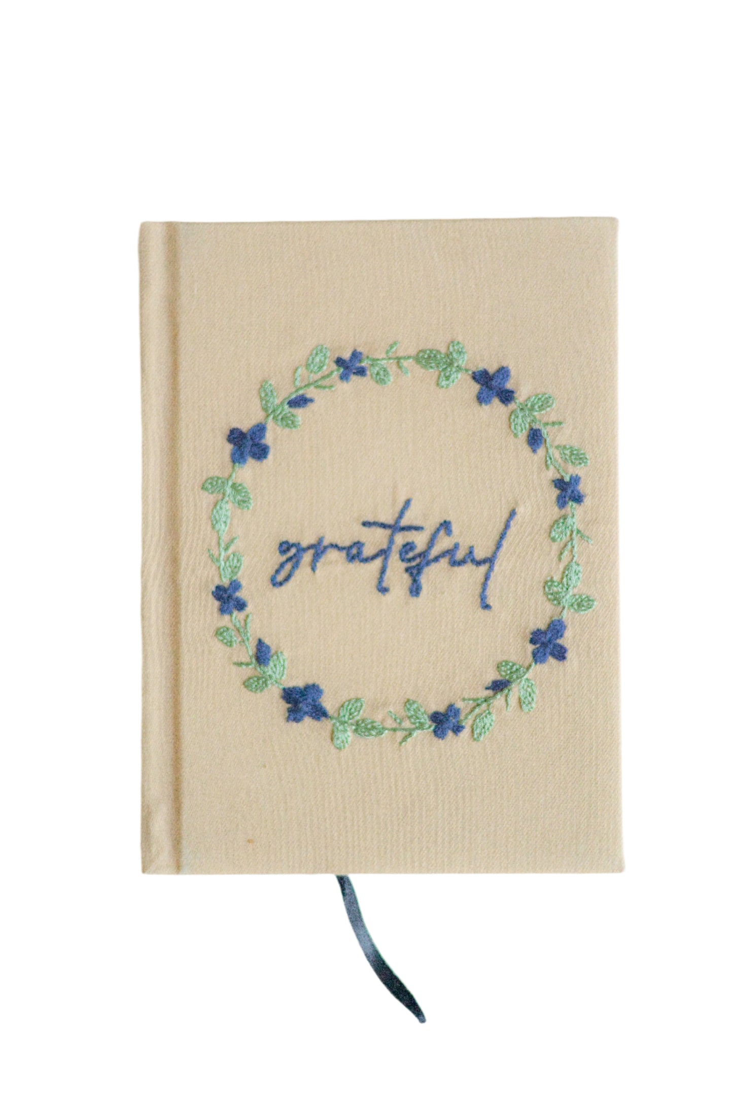 "Grateful" Hand-Embroidered Journal