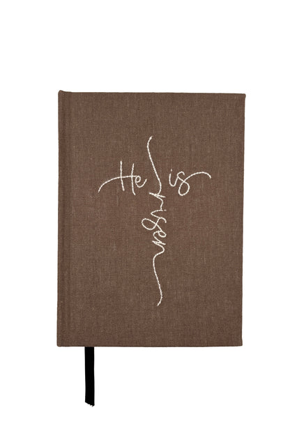 “He is Risen” Hand-Embroidered Journal