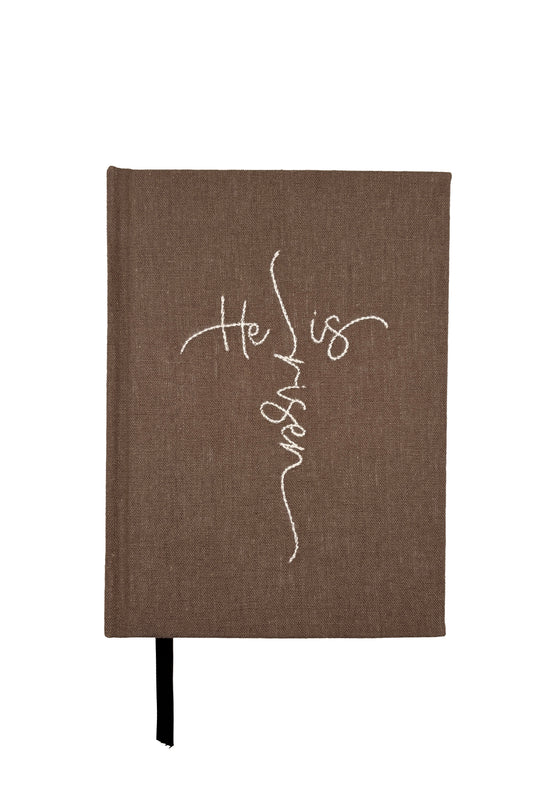 “He is Risen” Hand-Embroidered Journal