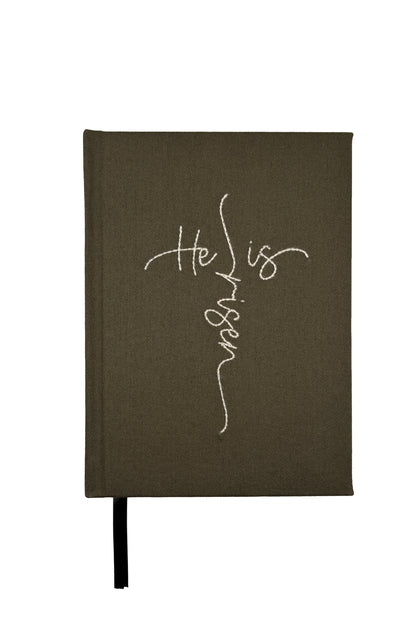 “He is Risen” Hand-Embroidered Journal