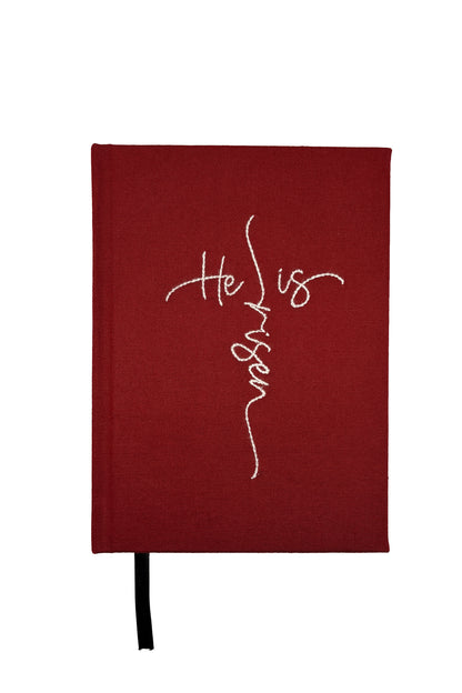 “He is Risen” Hand-Embroidered Journal