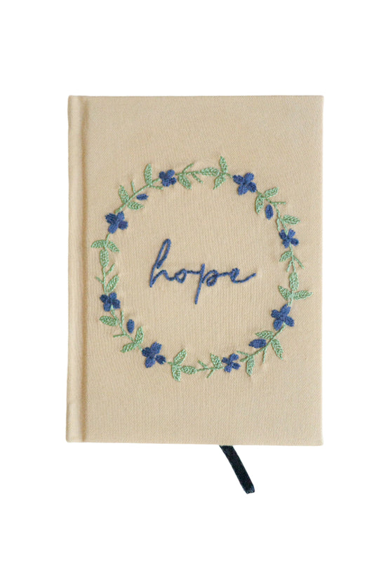 "Hope" Hand-Embroidered Journal