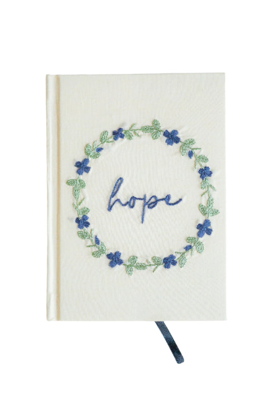 "Hope" Hand-Embroidered Journal