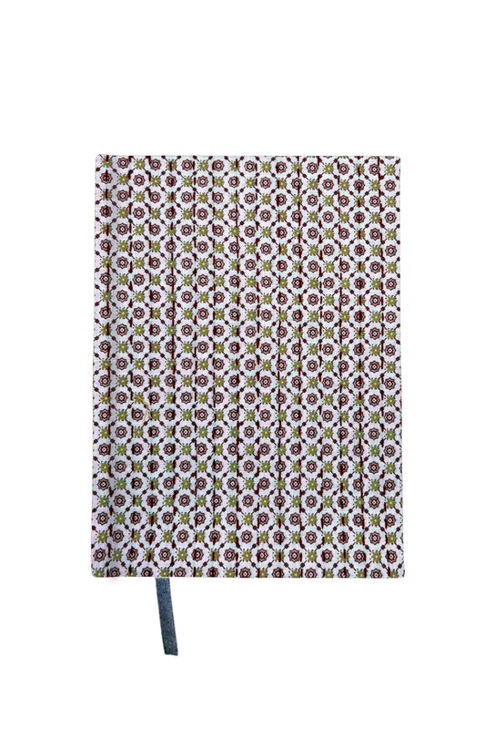 Kantha Stitching “Red Mosaic” On Pattern Design Hand-Embroidered Journal