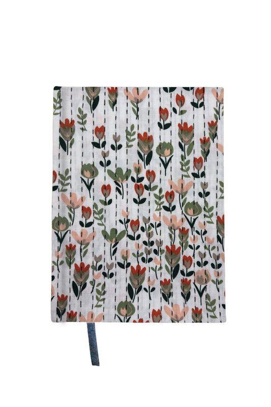 Kantha Stitching “Spring Tulips” On Pattern Design Hand-Embroidered Journal