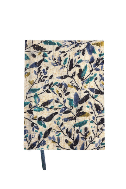 Kantha Stitching “Blue Garden Vines” On Pattern Design Hand-Embroidered Journal