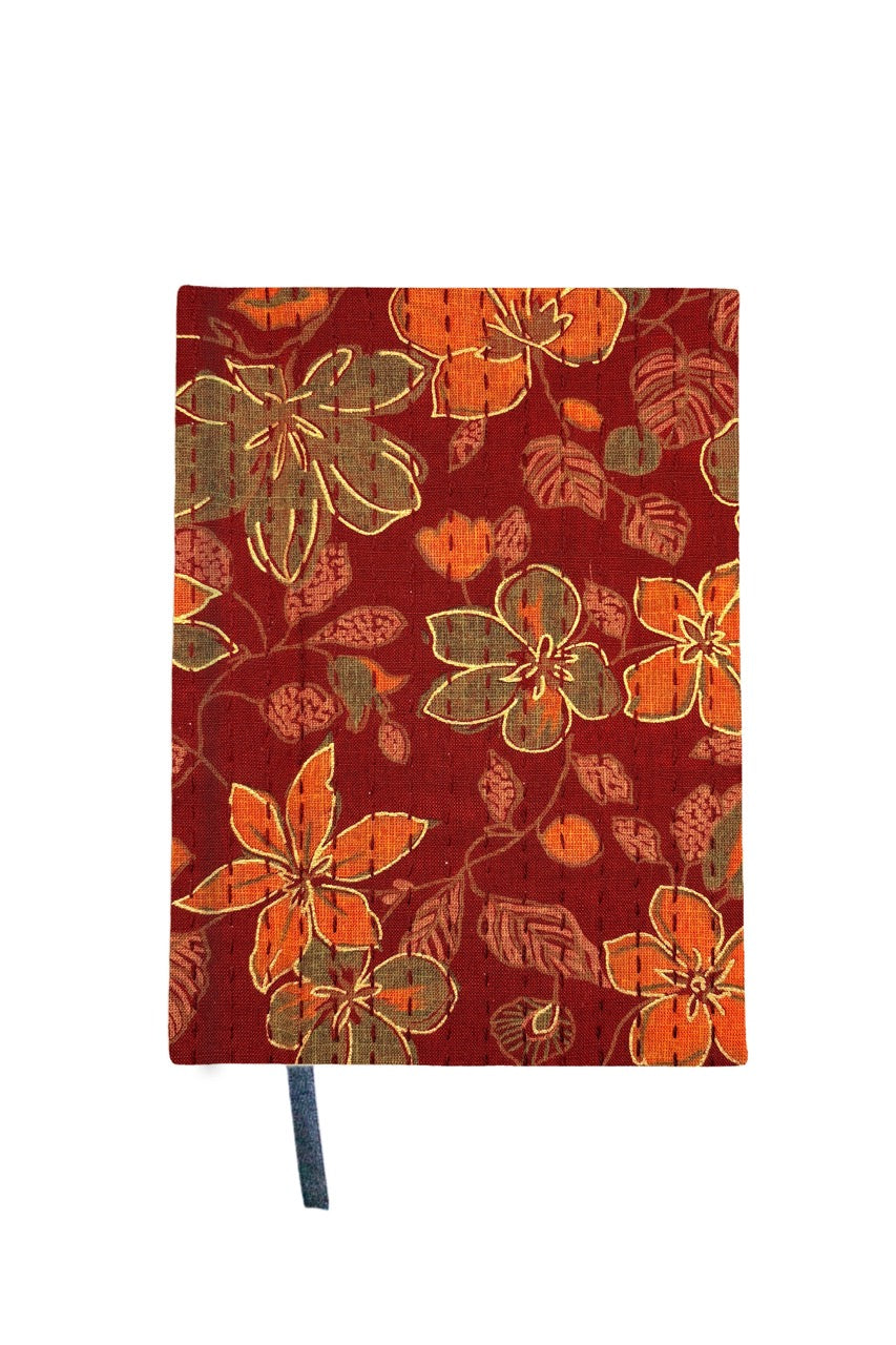 Kantha Stitching “Copper Garden" On Pattern Design Hand-Embroidered Journal