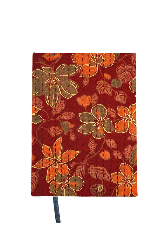 Kantha Stitching “Copper Garden" On Pattern Design Hand-Embroidered Journal