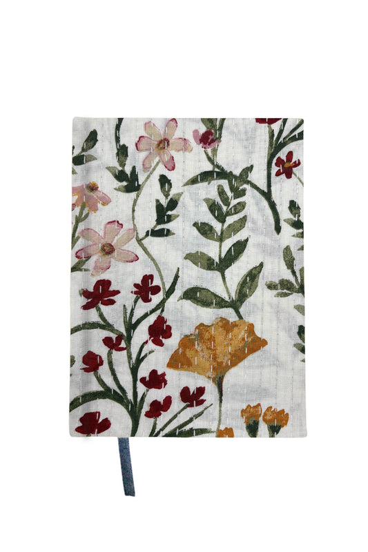 Kantha Stitching Spring Meadow On Pattern Design Hand-Embroidered Journal
