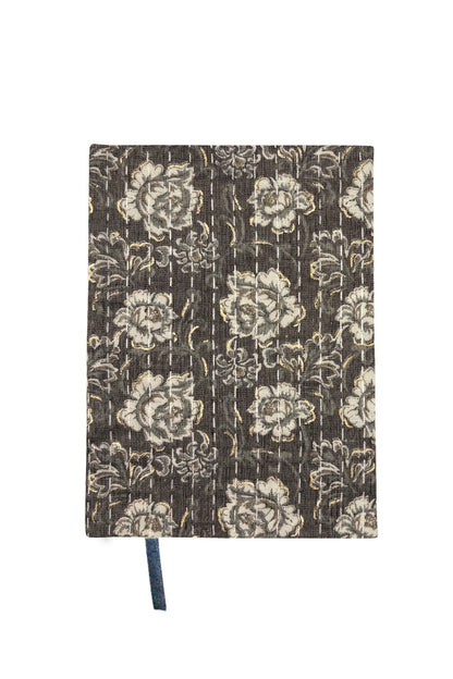 Kantha Stitching “Sepia Garden” On Pattern Design Hand-Embroidered Journal