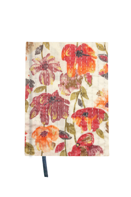 Kantha Stitching “Blush Garden” On Pattern Design Hand-Embroidered Journal
