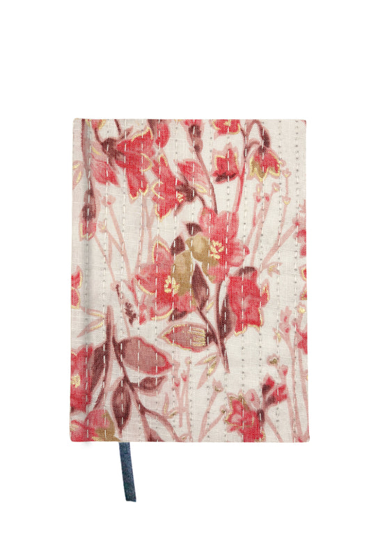 Kantha Stitching “Cherry Blossom” On Pattern Design Hand-Embroidered Journal