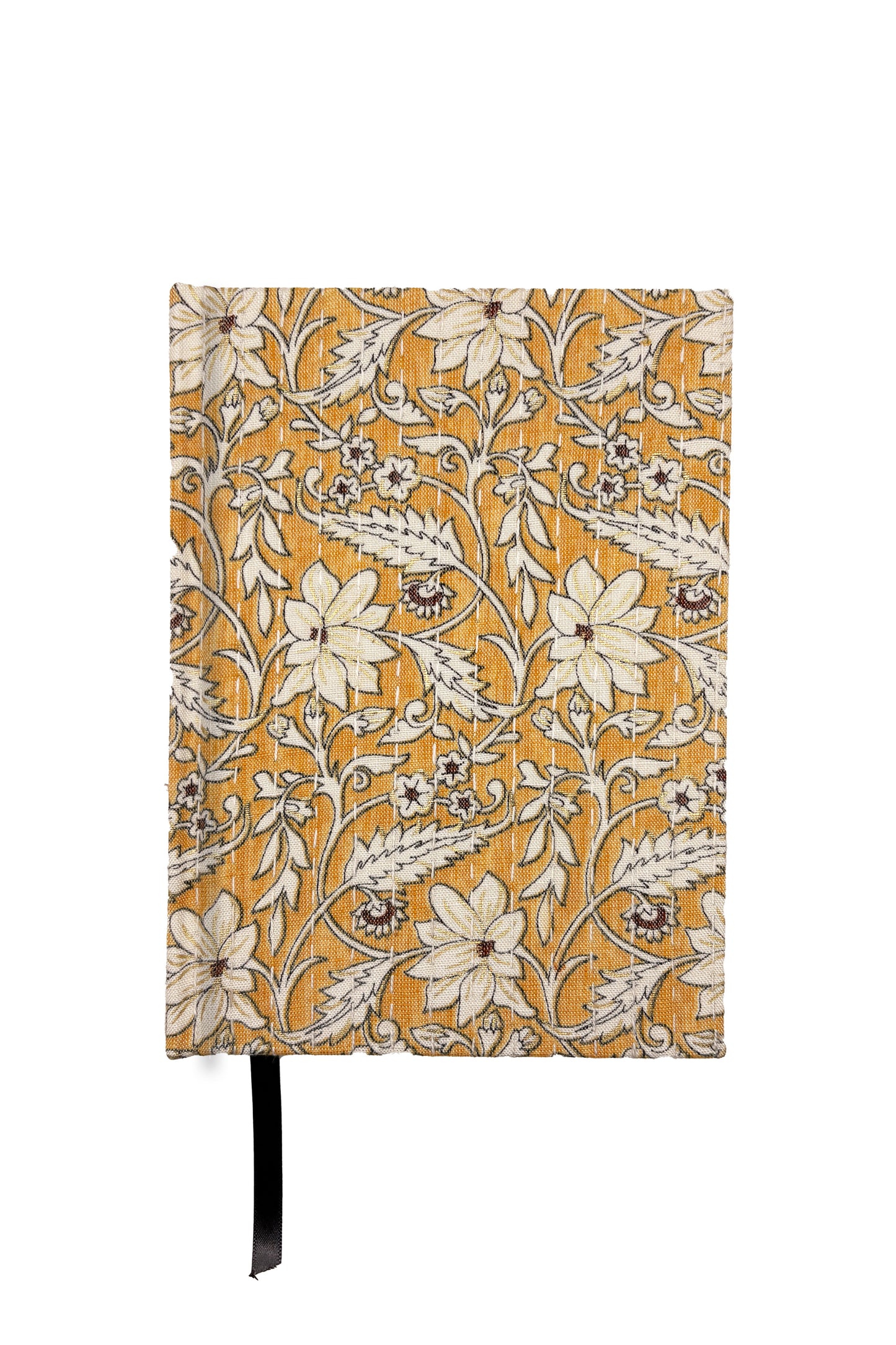Kantha Stitching “Golden Meadow” On Pattern Design Hand-Embroidered Journal