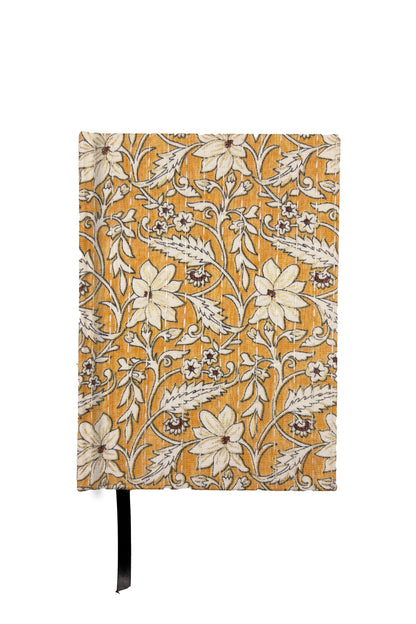 Kantha Stitching “Golden Meadow” On Pattern Design Hand-Embroidered Journal