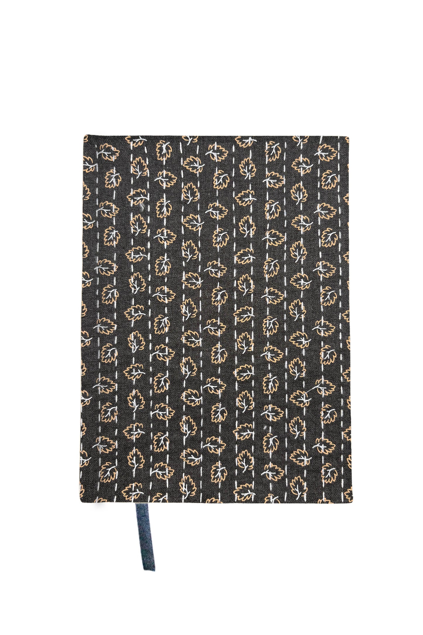 Kantha Stitching Tiny Leaves On Pattern Design Hand-Embroidered Journal