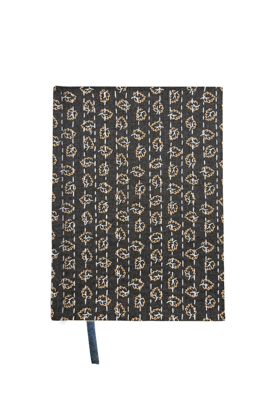 Kantha Stitching Tiny Leaves On Pattern Design Hand-Embroidered Journal