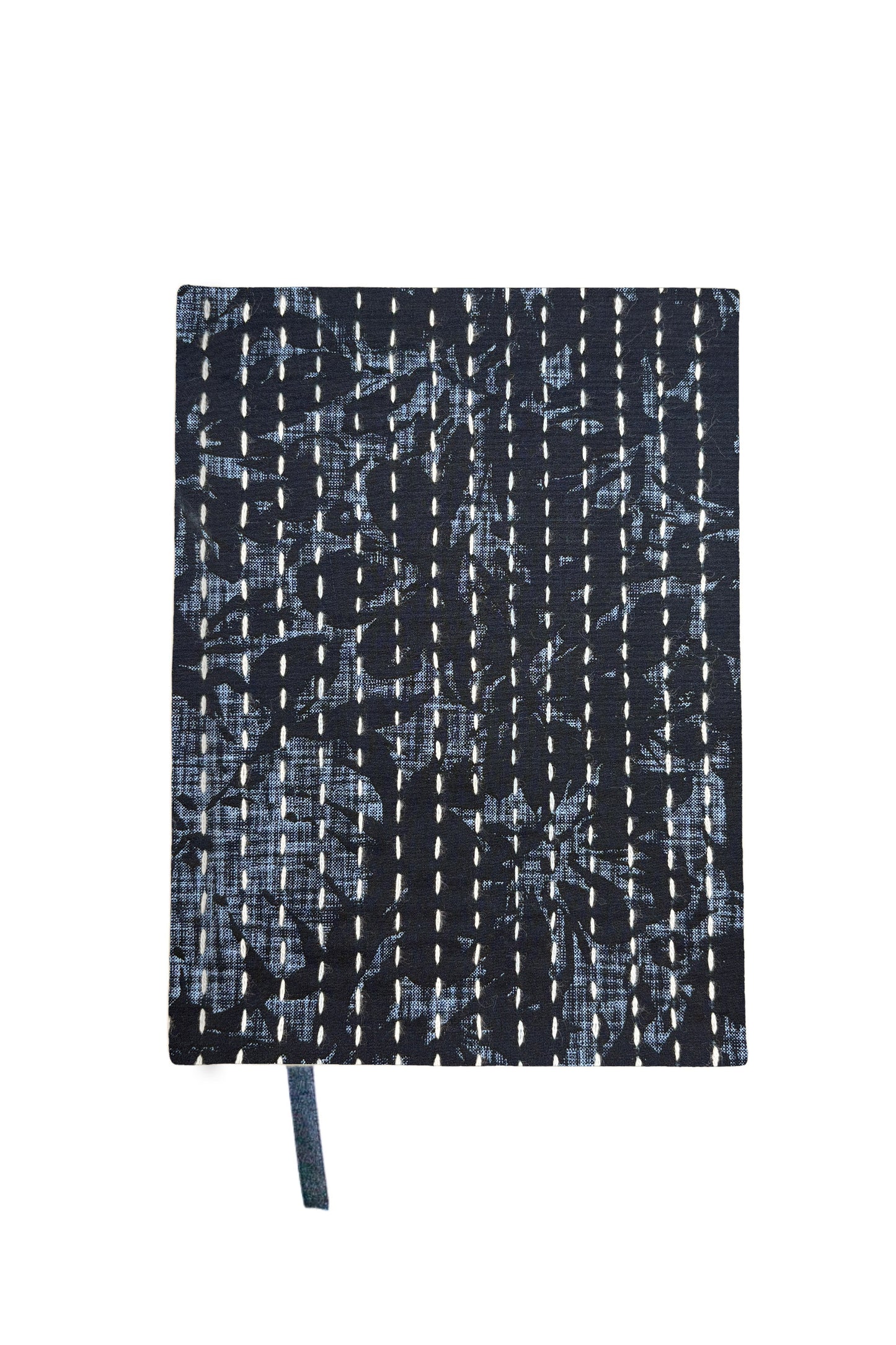 Kantha Stitching Indigo Leaf On Pattern Design Hand-Embroidered Journal