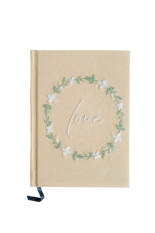 "Love" Hand-Embroidered Journal