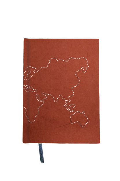Minimalist “Map” Hand-Embroidered Journal