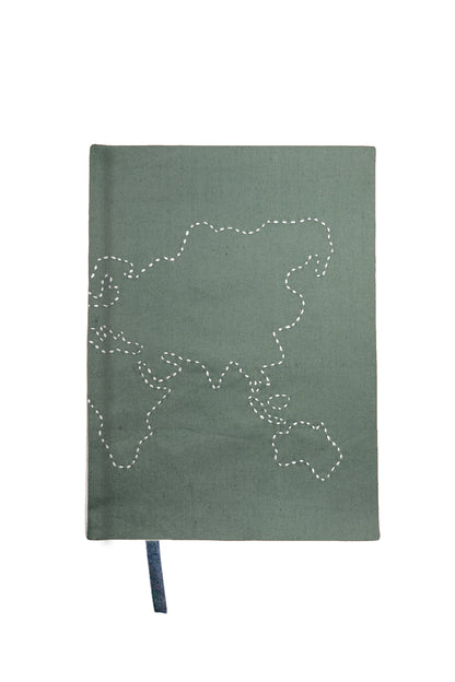 Minimalist “Map” Hand-Embroidered Journal