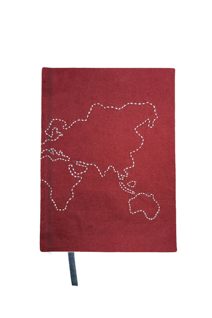Minimalist “Map” Hand-Embroidered Journal