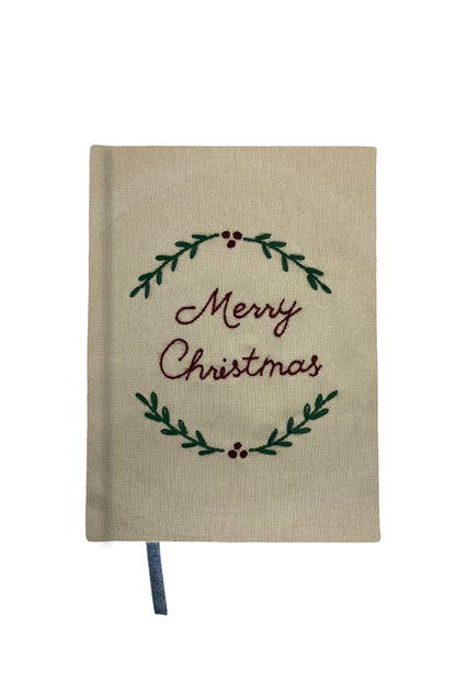 “Merry Christmas” Hand-Embroidered Journal