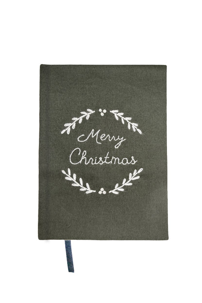 “Merry Christmas” Hand-Embroidered Journal