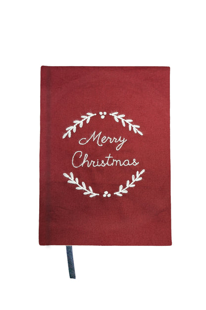 “Merry Christmas” Hand-Embroidered Journal