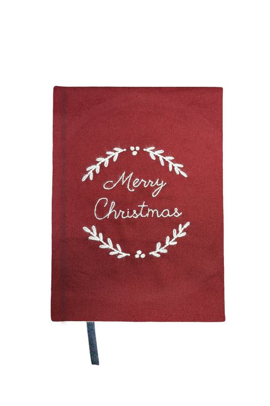 “Merry Christmas” Hand-Embroidered Journal