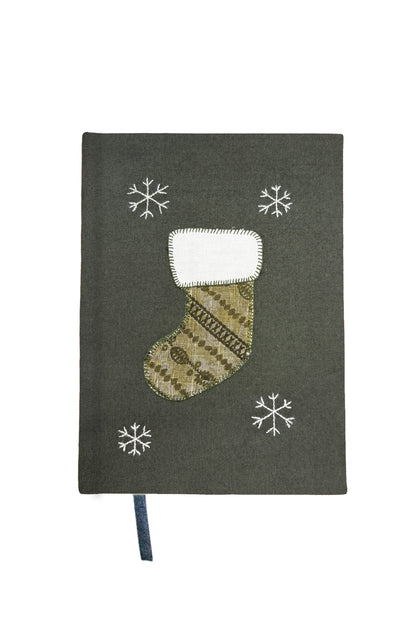 “Stocking” Hand-Embroidered Journal
