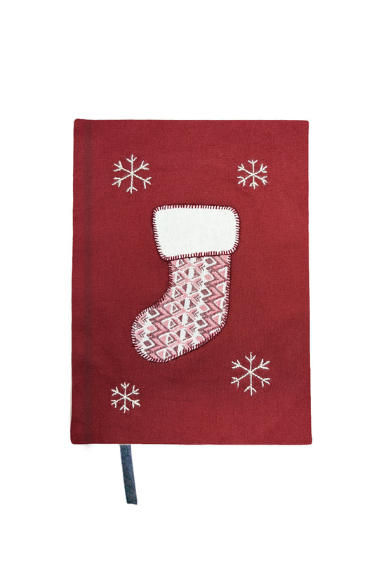 “Stocking” Hand-Embroidered Journal