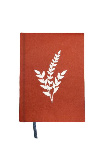 Minimalist “Wheat Stalk” Hand-Embroidered Journal