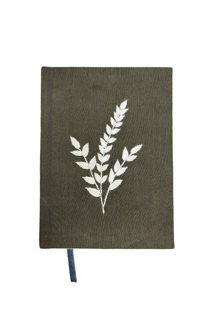 Minimalist “Wheat Stalk” Hand-Embroidered Journal