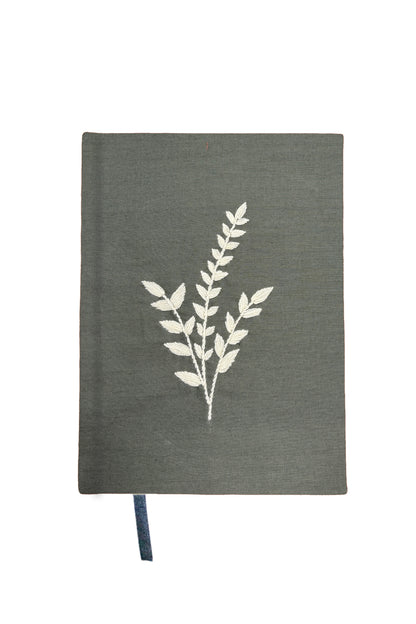 Minimalist “Wheat Stalk” Hand-Embroidered Journal