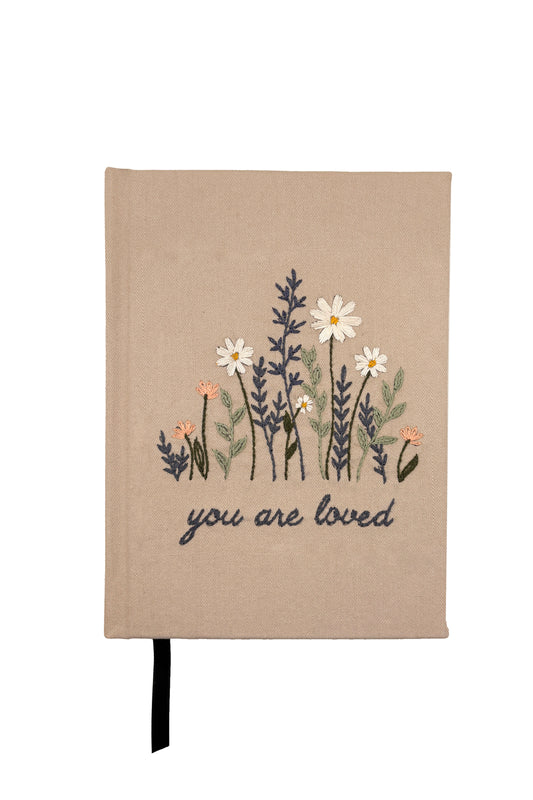 "You Are Loved" Hand-Embroidered Journal